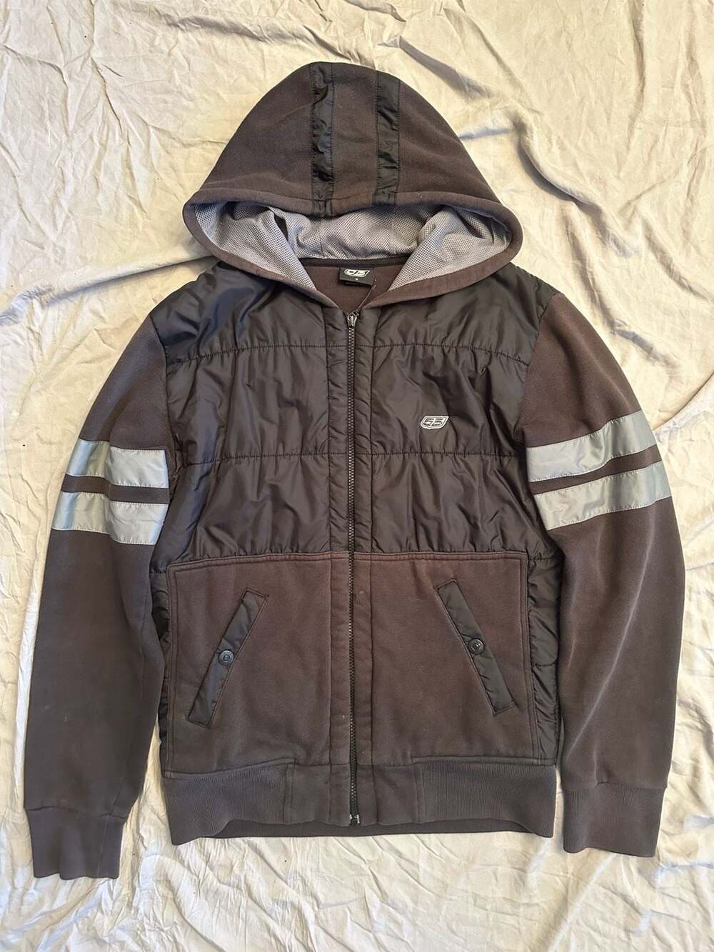 55DSL Men's Size M Full Zip Hooded Jacket Black